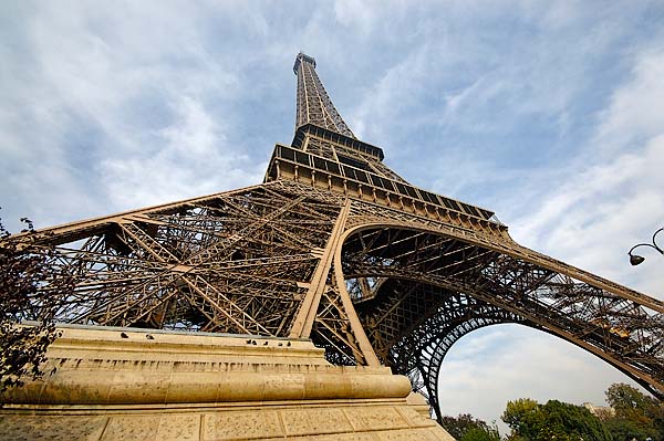 The Eiffel Tower from beneath